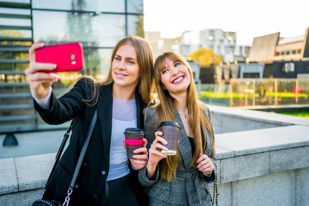 istock Business women making selfie 1334438570