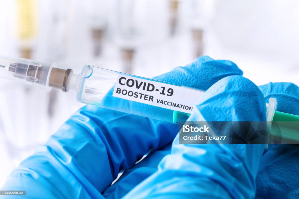 covid-19 coronavirus booster vaccination concept Booster Dose Stock Photo