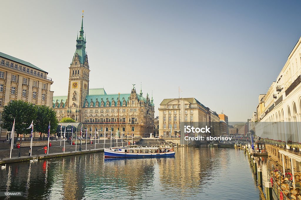 Hamburg Hamburg town hall and Alster river Hamburg - Germany Stock Photo