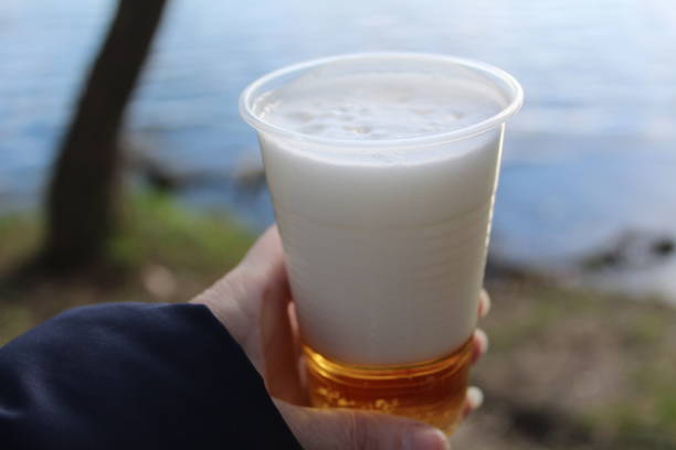 istock in the hand is a plastic cup with fresh beer on a picnic 1334442336