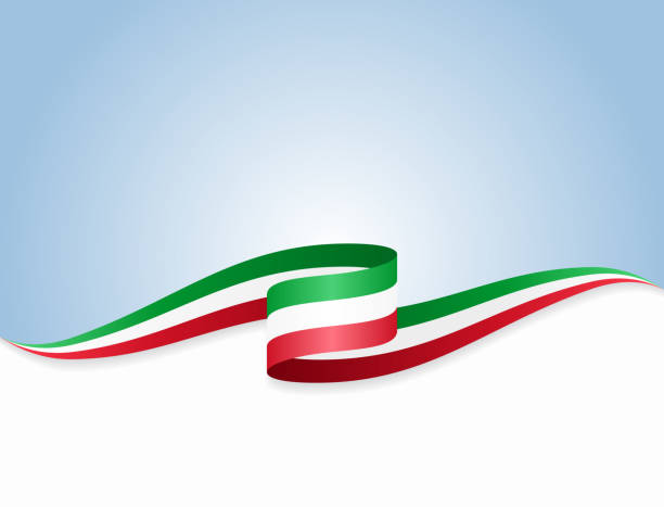 italian flag wavy abstract background. vector illustration. - i̇talya bayrağı stock illustrations