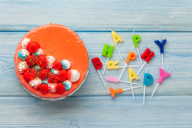 istock Birthday cake and happy birthday candles 1334444837