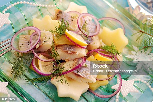 Herring Salad With Potato And Apple Stock Photo - Download Image Now - Herring, Apple - Fruit, Christmas