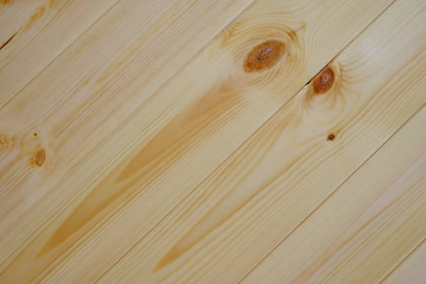 natural pine wood background - veneer plank pine floor imagens e fotografias de stock