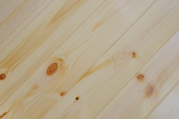 natural pine wood background - veneer plank pine floor imagens e fotografias de stock