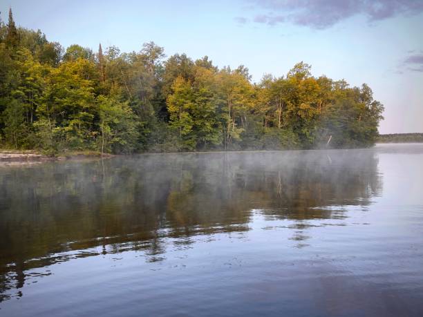 istock Foggy morning on the lake 1334450722