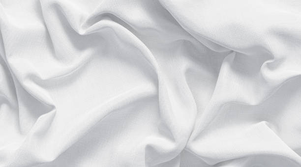istock Blank white crumpled fabric material mock up, top view 1334450864