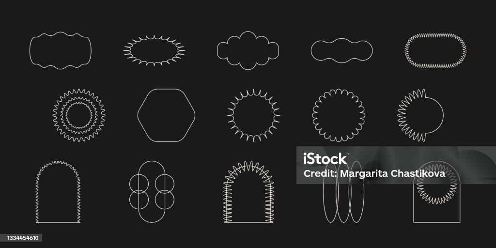Linear Shape Geometry Set Of Various Linear Geometric Shapes Modern Vector Illustration ...