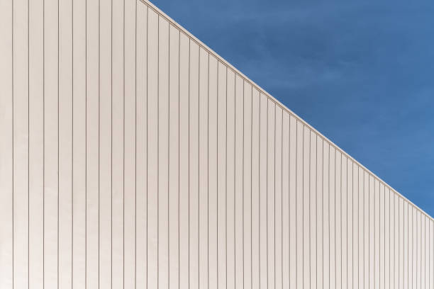 metal sheet roofing and walling stock photo