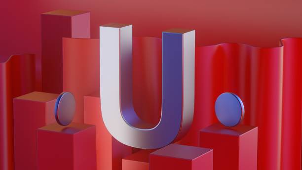 istock Metall alphabet word on red background illustration 3D rendering 1334466419