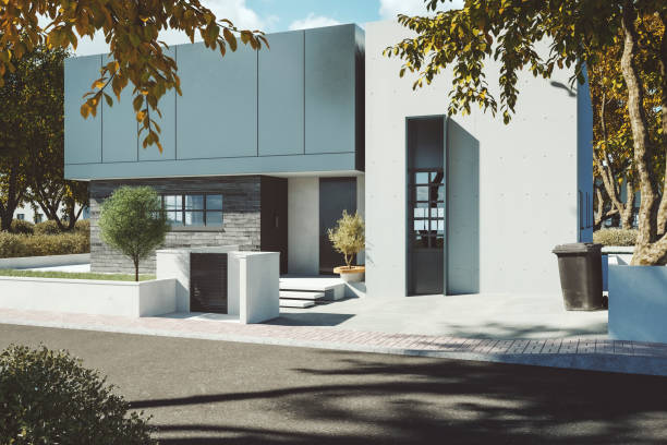 istock Modern house in residential area 1334469863