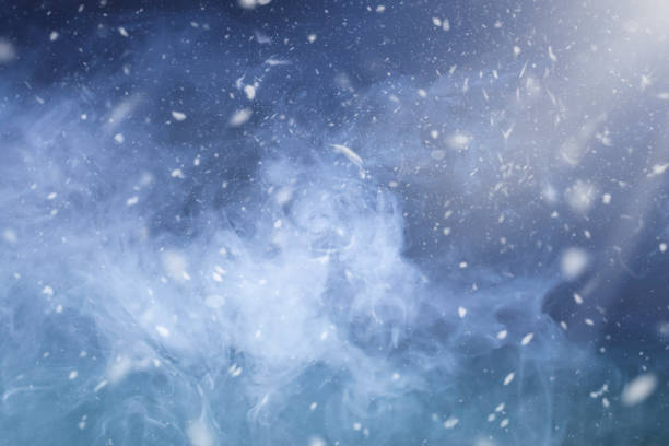 blue winter fairy background with bokeh