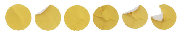 istock Yellow paper stickers collection isolated on white 1334474854