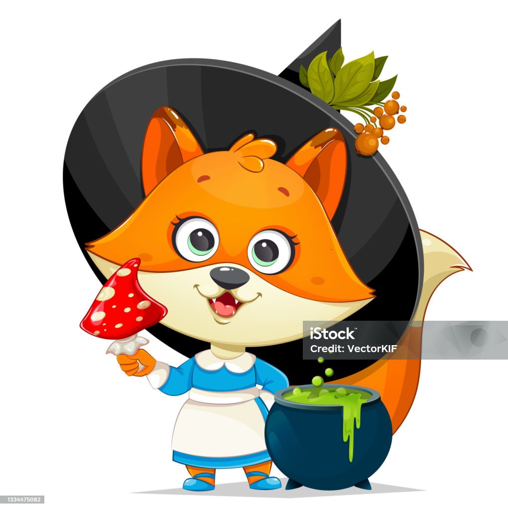 Vetores de Feliz Dia Das Bruxas Bruxa Engraçada Foxy e mais imagens de  Agárico - Amanita - Agárico - Amanita, Agárico - Fungo, Animal - iStock