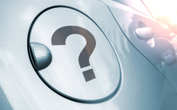 istock Fuel cap of the car with a question mark 1334475290