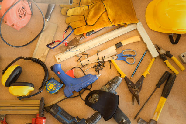 istock desk of engineer contractor 1334475484