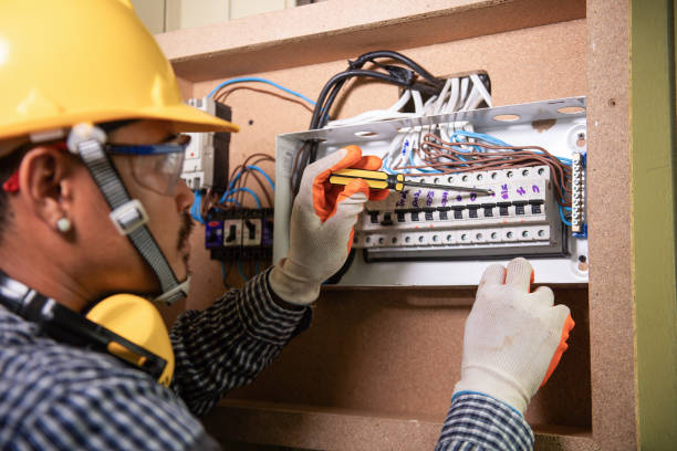 Close-Up Of Electrician Work stock photo