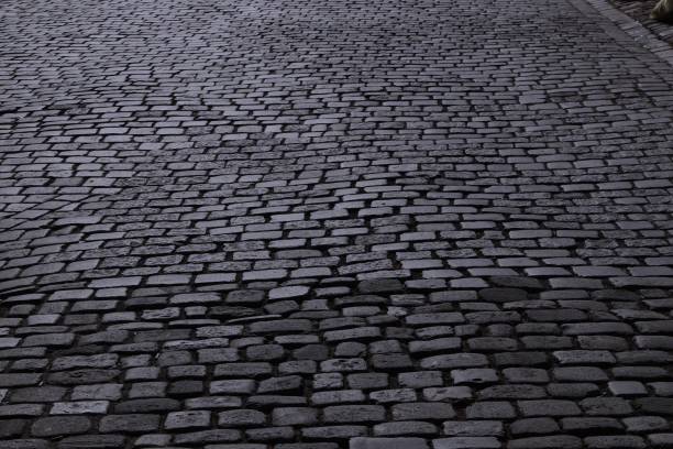 istock Night cobblestone in Germany, stone street 1334478341