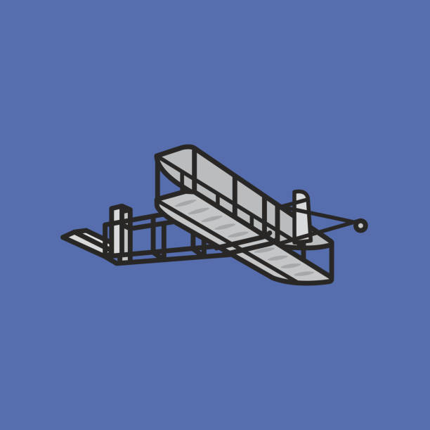 Wright Flyer vector illustration Wright Flyer airplane from 1903 vector illustration for Wright Brothers Day on December 17 wright brothers stock illustrations