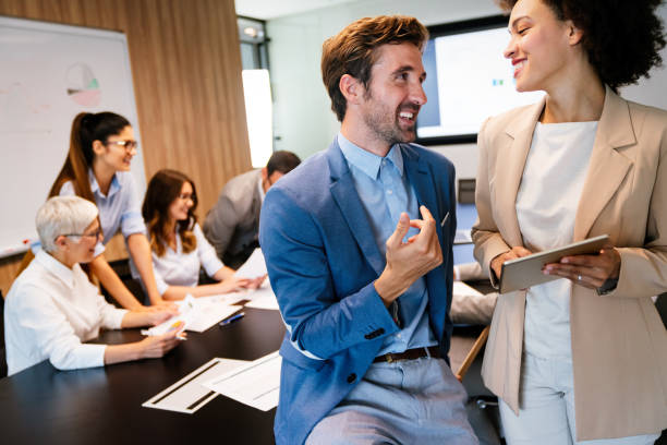 istock Creative business people working on business project in office 1334486338