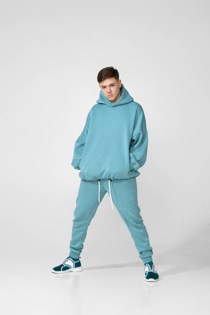 istock Handsome guy wearing stylish blank hoodie or sweatshirt 1334487073