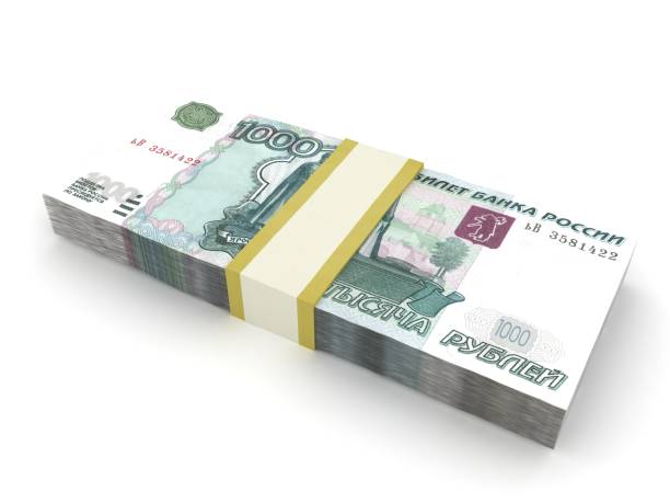 Russian ruble money banknotes finance