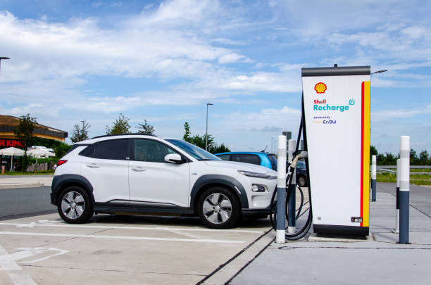 Shell Recharge (Electric Vehicle Charging) stock photo