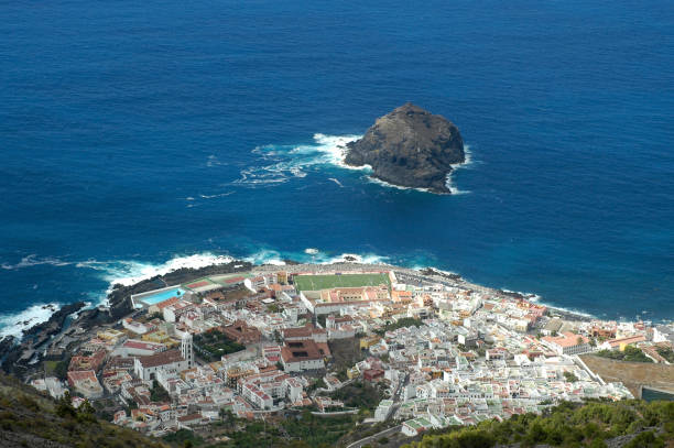 istock aerial image of a coastal town 1334494946