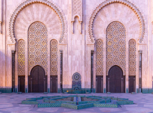 hassan ii mosque in casablanca, morocco - morocco imagens e fotografias de stock