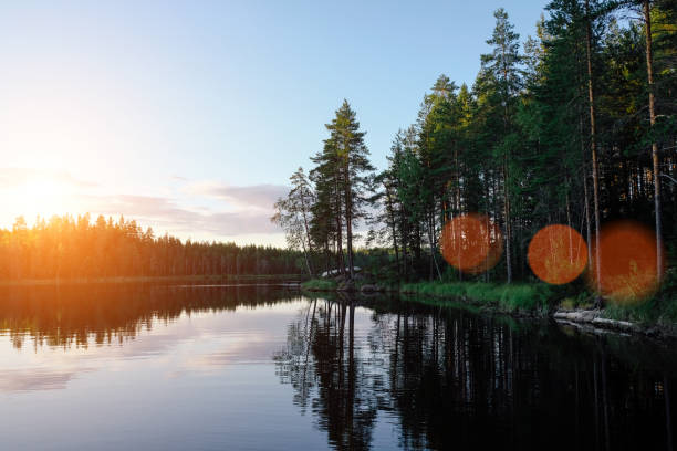 istock Finland lake nature beautiful sunset 1334501088