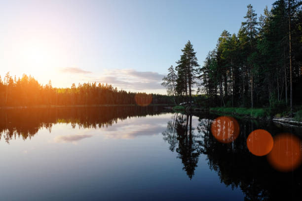 Finland lake nature beautiful sunset