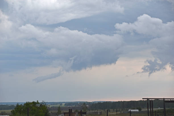 istock Storm hurricane blue leaden torn clouds on the horizon 1334506227