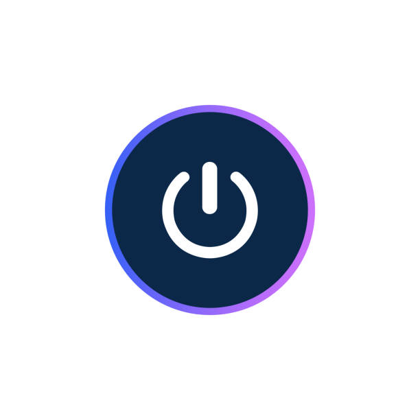 Power icon. Power icon. Turn on and off button. App button design. start button stock illustrations
