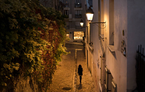 Montmartre Alley in Paris stock photo
