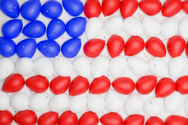 istock American flag made with blue, red and white balloons. 1334513561