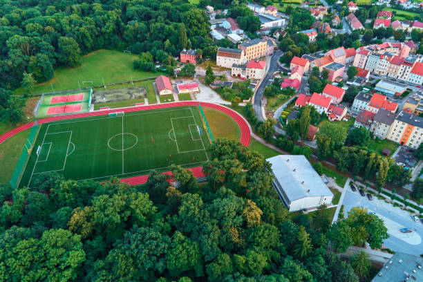 istock Football stadium, aerial view 1334515538