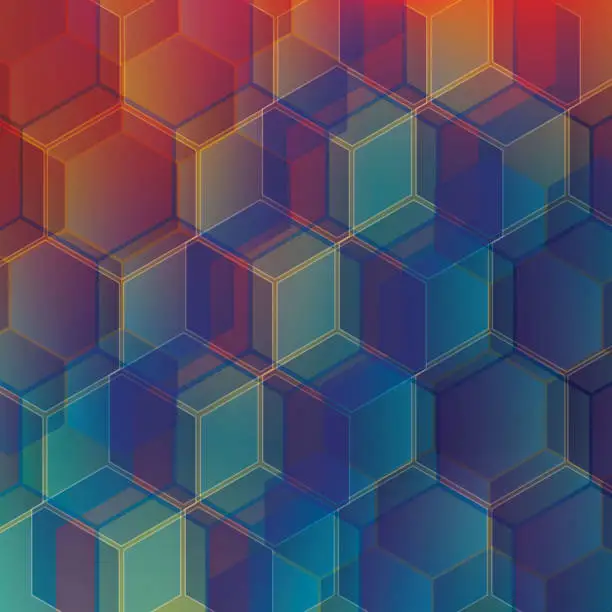 Vector illustration of Abstract Boxes Cubes Background Design