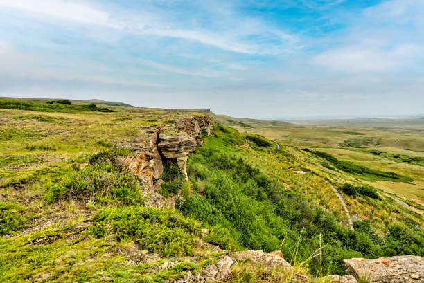 istock Landscape scenery at Head Smashed in Buffalo Jump in Southern Alberta 1334517762