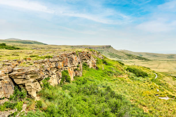 istock Landscape scenery at Head Smashed in Buffalo Jump in Southern Alberta 1334517779