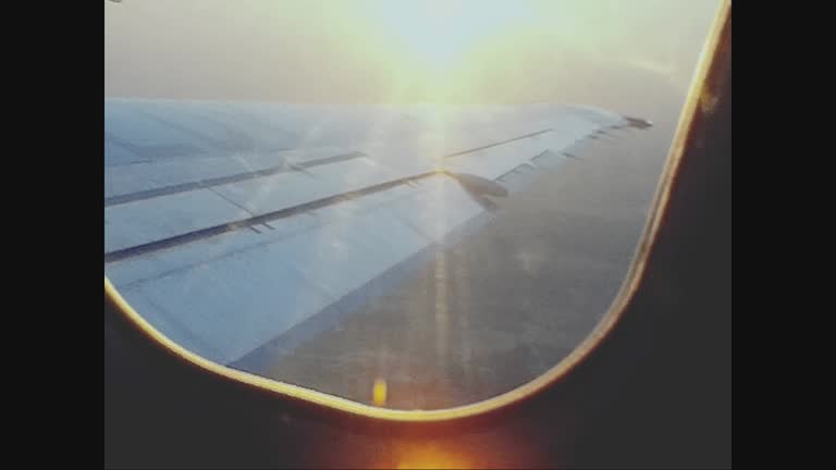 Russia 1979, Airplane taking off from the window