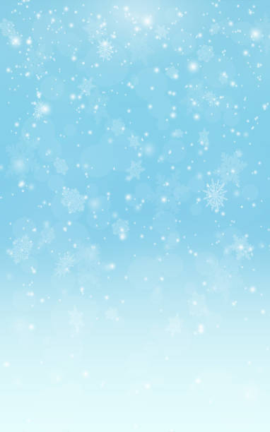 schneeflocke und schneefall. schneeflocken fallen in frostiger luft.  eis, frost . dekoration für glückliche feiertage. folge 10 - snowing stock-grafiken, -clipart, -cartoons und -symbole