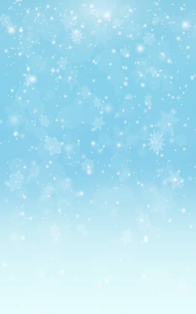 снежинка и снегопад. хлопья снега выпадают на морозном воздухе.  лед, мороз. украшение для счастливого праздника. эпс 10 - background stock illustrations