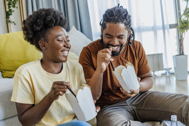 istock Couple ordered pasta to eat at home 1334522079