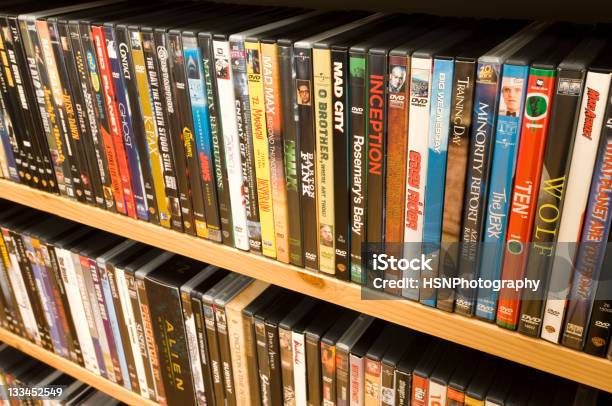 Dvd Movie Collection Stock Photo - Download Image Now - DVD, Shelf, Movie