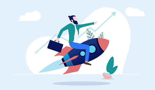 Business success and progress concept. Vector