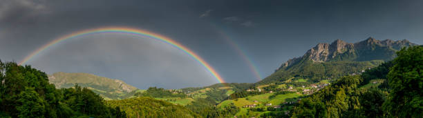 Free Stock Photo of Majestic Mountain With Rainbow in the Sky ...