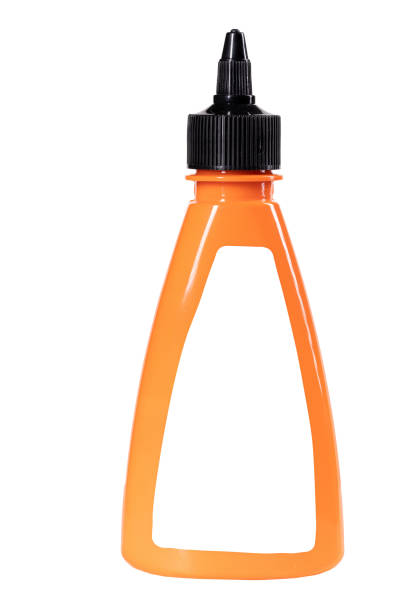 istock Plastic container for carpentry glue. Bottle with blank label to fill. Isolated background. 1334530586