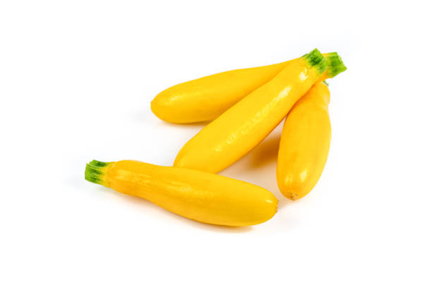 istock Summer squash or yellow squash on white background 1334531655