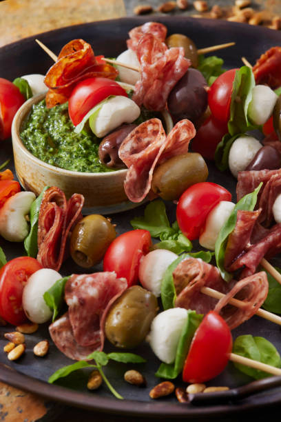 istock Antipasto Skewers with Basil Pesto 1334532953