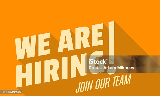 istock We Are Hiring and long shadow. Isolated Object. 1334534938